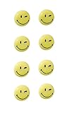 FRANKEN Happy Magnets, Magnete mit Smiley rund, 8 Stück, Hochwertige Haftmagnete für Büro, Haushalt, Werkstatt, ideal für Whiteboards, Kühlschrank, Plantafeln oder Schaukästen, 20 mm, Gelb, HM20S/8