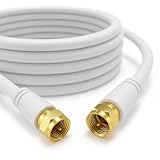 CLANDRAS SAT Kabel 25m - 135 dB 4-fach geschirmt – Koaxial Verlängerungskabel mit vormontierten F-Steckern – HDTV DVB-S/S2, DVB-T2, DVB-C – weiß – störungsfrei & UV-beständig