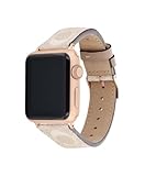 Coach Apple Watch Armband, kompatibel mit Apple Watch 38 mm, 40 mm, 41 mm, 42 mm, 44 mm und 45 mm, austauschbares Band, kreieren Sie Ihren einzigartigen Stil, Sand, 38mm/40mm/41mm, Armband aus echtem