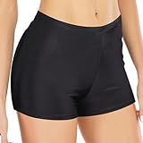 Badeshorts für Damen, hohe Taille, Bauchkontrolle, Board-Shorts, Bademode, Bikini, Strand, Boyleg, Badeslip, Schwarz , XL