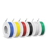 0,75mm² Silikon Elektrokabel-18 AWG verzinnte Kupferdrahtspule,6 Farben,3 Meter pro Kabel,Litzendraht,flexibel und weich, ideal für elektrische Anwendungen