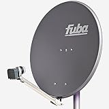 Fuba Satellitenschüssel Komplettset 4 Teilnehmer DAL 804 A - Komplettanlage DAL 800 A Alu Sat-Schüssel 80cm Anthrazit + DEK 417 Quad LNB - HDTV, UHD (4K/8K), 3D