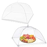 Luxiremi Fliegenhaube, Abdeckhauben für Lebensmittel, Faltbare Fliegenschirm Fliegenabdeckung, für Lebensmittel, Essen, BBQ,Obst, Picknick, Kuchenabdeckung,2 Stück