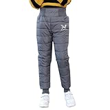 Generisch Schneehose für kleine Mädchen und Jungen, Dicke Winterhose mit warmem Fleecefutter, Mädchen, Activewear-Kleidung, Schneebekleidung, Outfits für Kinder Herren Sporthose M (Grey, 10-12 Years)
