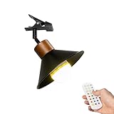 FSLiving Wiederaufladbar Klemmleuchte mit Fernbedienung, Einstellbar Clip auf Schreibtisch Leselampe,Dimmbar Clamp Nachttischlampe mit Flexarm für Schreibtisch Nachttisch Regal- 22x8CM