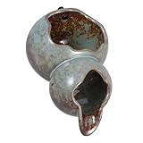 HIAKDOFT Vintage Keramik Wasserspiel Jar mit Natürlichem Kreislaufsystem Dekorativer Springbrunnen für Innen und Garten Landschafts Wasserfall Spitter für Fischbecken und Lotus Teich Design