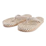 CLISPEED Japanische Slipper aus Hochwertigem Material Rutschfeste Leichte Sommer Hausschuhe Traditionelles Webdesign Modisch und für Damen und Herren Geeignet für Drinnen und Draußen Weiß