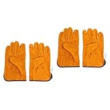 Housoutil 2 Paar schwere Arbeitshandschuhe Backhandschuhe Ofenhandschuh Arbeitshandschuhe für den Außenbereich Gartentischlerhandschuhe grillhandschuhe gardening gloves Schweißhandschuhe