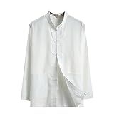 BoShiNuo Traditionelle chinesische Herren-Doppeljacke Tang-Anzug Hanfu Kontrastfarbe Kung-Fu-Kleidung Tai-Chi-Uniformen White XL