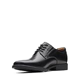Clarks Herren Tilden Plain Derby, Schwarzes Leder, 45 EU