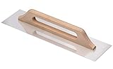 Colorus Profi Schweizer Aufziehkelle 48 x 13 cm | Extra breite Glättkelle Edelstahl rostfrei | Flächenspachtel mit Naturholzgriff | Spachtel Werkzeug Trockenbau Werkzeug | Kelle Maurer Werkzeug