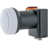 SCHWAIGER Twin LNB 2fach digital HD 4K für 2 Teilnehmer mit Wetterschutz F-Anschluss DVB-S DVB-S2 SAT Empfänger wetterfest für Satellitenschüssel SAT-Empfang