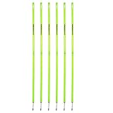 Fitness Health Pro Speed Slalomstöcke – Fußball-Trainingshilfe – Multi-Sportgeräte – Agility-Stöcke – Trainingskurs – gut sichtbare Neonfarbe mit Sporttasche – 6 Stück