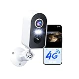 KKB 4G LTE Überwachungskamera Innen mit SIM Karte, Kamera Überwachung Aussen ohne WLAN mit Akku 5200mAh, Tragbare 2K Kabellos LTE Außenkamera, PIR Bewegungserkennung, 2-Wege-Audio, IP65 Wasserdicht