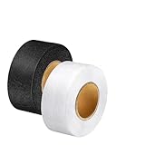 MRVAKDYDI Säumband Bügelband zum Bügeln, 70 Yard/Rolle for Aufbügeln von Stoff, Fusing-Saumband, selbstklebend, Wonder Web-Klebstoff, kein Nähen, for selbstgemachte Stoffhosen(White,Width 25mm)