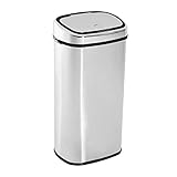 HOMCOM Sensor Mülleimer 68L Automatik Mülleimer mit Bewegungssensor, Wasserdichter Abfalleimer für Büro, Schlafzimmer, Küchen Edelstahl Silber