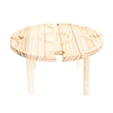 Supvox Tragbarer Outdoor Weintisch mit Fach Klappbar Picknicktisch für Weinliebhaber Camping Garten Strand Großer Runder Beintisch