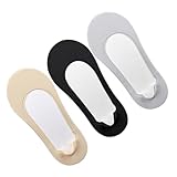 PAMINGONO 3 Paare Damen Unsichtbare Halbsocken Atmungsaktive Bequeme Niedrigschnitt Socken für Mädchen Beige Schwarz für