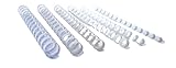 Plastikbinderücken, PVC, 6 mm, 14 Ringe, A5, Weiß, 25 Stück