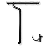 4 Home & Garden Dachrinnen Set | Flachdach Pultdach (1-Seite) bis 300cm | Halbrundrinne 65mm Kunststoff Fallrohr DN60 in 3 Farben | Regenrinnen Komplettset | Braun Weiss Anthrazit (Anthrazit)