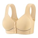 Generisch Dünner, Nahtloser Damen-BH mit weichem Halt, großer Brustumfang, kleine Halbschalen, atmungsaktiv (Beige, 42)