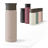 eppikan eppiToGo Edelstahl Thermobecher, Kaffee-to-go Becher, 350 ml, 500 ml Travel Mug, Autobecher, auslaufsicher mit hygienischer 360°-Trinköffnung (Lavender Grey, 500 ml)