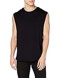 Urban Classics Herren T-Shirt Open Edge Sleeveless Tee, ärmelloses T-Shirt für Männer, Rundhals, Baumwolle, black, M