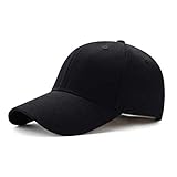 Bakicey Baseball Cap Unisex Outdoor Baseball Cap Kappe Baumwolle Baseball Mützen Erwachsenen Casual Reine Farbe Baseboard Baseballkappe Verstellbar Athletic Baseball Cap Kappe Damen Herren (Schwarz)