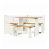 HTI living Eckbankgruppe Marija Esstisch Eck- und Sitzbank Landhausstil Weiß
