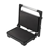 JATA JEGR1183 Doppelgrill, 1500 W, Elektrogrill mit 180°-Öffnung und Schwingdeckel, regulierbares Thermostat, glatte antihaftbeschichtete Platten, 26 x 16,5 cm, PFOA-frei, gesunde Küche