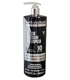 abril et nature Black Carbon Shampoo für gelbes Haar, getöntes oder graues Haar, schützt und repariert, langanhaltende Feuchtigkeit und Pflege, Weichheit und Glanz, 1000 ml