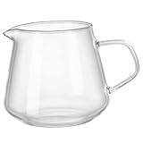 Alipis Glaskanne mit Ergonomischem Griff aus Hochwertigem Glas Tropfsicherer Kaffeekrug für Zuhause und Teehaus Vielseitig Einsetzbar als Milch Wasserkännchen