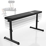 Physionics® Flachbank - 103x47x44-57cm, höhenverstellbar, bis 200kg, Stahl, Schwarz - Multifunktion Hantelbank, Trainingsbank, Drückerbank, Fitnessbank für Zuhause, Bauchtrainer für Bauchtraining