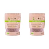 GreatVita Bio Flohsamen, 99% rein, 1000g ganze Flohsamen im Beutel (Packung mit 2)