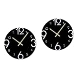 Ciieeo 2St stille Uhr Easy putz wanduhren modern Design wanduhr hochstihl Vintage Uhr Digitale Wand Retro-Dekor Digitaluhr Wanduhr aus Acryl rund um die Uhr Anzahl schmücken große Wanduhr