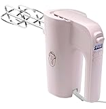 Bestron Power Handmixer, Leistungsstarker Handmixer mit 6 Stufen, Turbo-Funktion & LCD-Display, Rührgerät inkl. 2 Schneebesen & 2 Knethaken, Leichtgewicht von 1KG, Farbe: Rosa