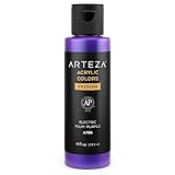 ARTEZA Acrylfarbe irisierend, A706 Elektrisches Pflaumenblau, 118 ml Flasche, hochviskose schimmernde Chamäleonfarbe wasserbasiert und mischbar, irisierende Farbe für Leinwand, Holz, Steine, Stoffe