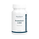 NatuGena Bromelain 1200 - hochdosiert: 120 mg (1.200 FIP) mit Papain & Lipase, fermentierter Enzymkomplex für die Verdauung, magensaftresistente vegane Kapseln, 90 Kapseln (3 Monats Packung)