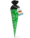 itenga Geschwisterschultüte 35cm Motiv Pixel Geschenkverpackung kleine Schultüte für Schüler Studenten zum Schulstart Ausbildungsstart Studium (Motiv Pixel)