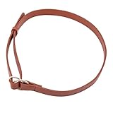 Damen-Gürtel mit Doppelringen, Retro-Stil, PU-Leder, runde Schnalle, schmaler Taillengürtel mit Metallschnalle, Kamel, hervorragende Qualität und beliebte clevere Mode