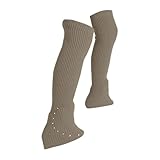 Zanthicia Eiskunstlauf Beinwärmer, weich, leicht, bequem, ideal für Yoga, Workout, Training, Stricken, Shorts und Socken, Hellgrau, Länge 50 cm