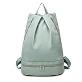 pumpumlia Sporttasche mit großer Kapazität, DryWet Schwimmrucksack mit Schuhfach, Rucksack, leicht, lässig, Tagesrucksack, reißfeste Sporttasche, grün