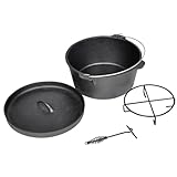 Sufrk Bräter Dutch Oven 9QT Grill Topf BräTer Gusseisen Topf FüR Feuerstelle