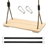 Schwungsitz - Holzbaum -Schwung mit Seil und Hängerngurten | Outdoor -Schaukel | Kinder schwingt | Kinderschwungsitzideen für Gartenspaß, Gartenspiel und Familienaktivitäten.