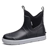 ZEPYFXIT Gummistiefel Herren Kurze Wasserdicht Regenschuhe Gartenschuhe Chelsea Stiefel rutschfest Regenstiefel Deckstiefel Stiefeletten Segelstiefel Rain Boots(Schwarz 25257,45 EU)