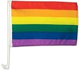 Autofahne Autoflagge Regenbogen Gayflag 30 x 45 cm