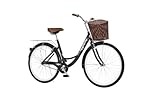 MagikBike 26 Zoll Cityrad Holland Unisex Fahrrad Cityrad mit Korb und Gepäckträger Vintage Retro Anthrazit