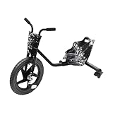 Drifting Scooter Drifter Dreirad Rutscher Drift Trike Scooter für Kinder, schwarz, beleuchtetes Hinterrad, geeignet für Kinder ab 6 Jahren zu Hause, im Park