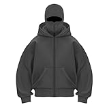 Hoodie Herren Oversize Vintage Winter Strickjacke Mit Kapuze Herren Kapuzenjacke Mit Sturmhaube Sweatjacke Rüstung Trainingsjacke Oversize Wintermantel Zipper Sportswear Herbst Winter College Jacke