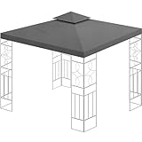 Ersatzdach 360g/m² Dach EXTRA STARK PVC Beschichtung Pavillondach 100% Wasserdicht Pavillon 3x3m (anthrazit #12)
